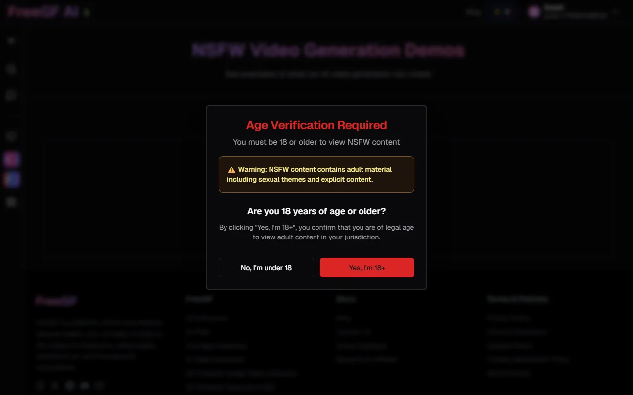 FreeGF AI homepage screenshot 2026