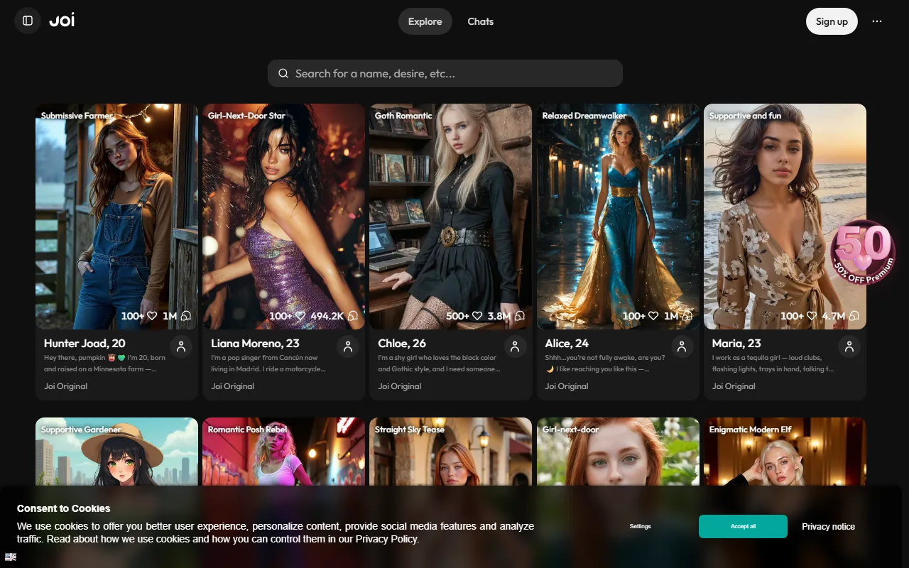 Joi AI homepage screenshot 2026