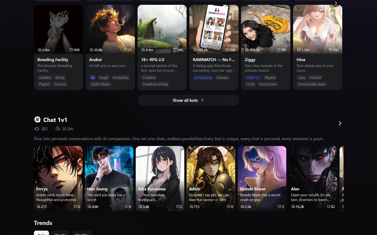 Joyland AI homepage screenshot 2026